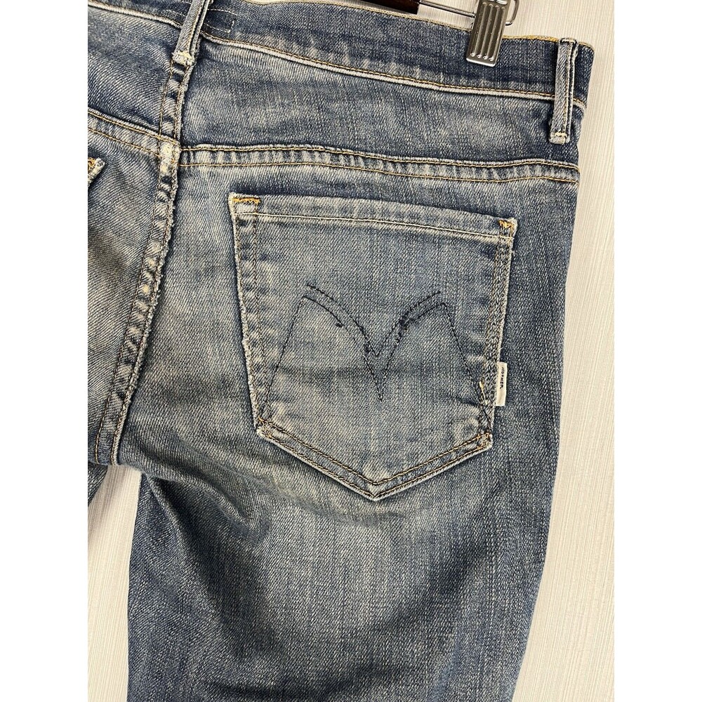 Mother Jeans Womens 27 Blue The Looker Skinny Mid Rise Stretch Dark Wash Denim - Picture 6 of 14